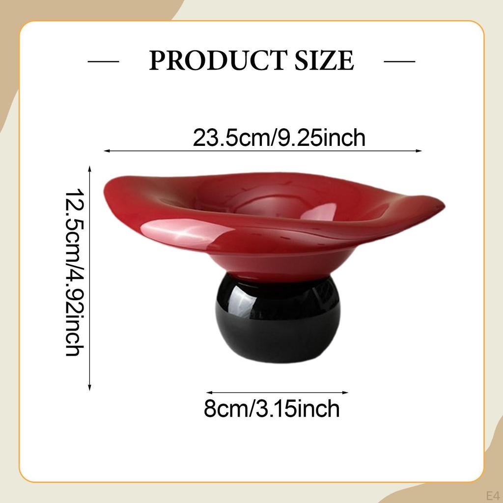Ceramic Fruit Bowl with Pedestal, Snack Tray, Salad Plate, Appetizer Serving Platter, Ideal for