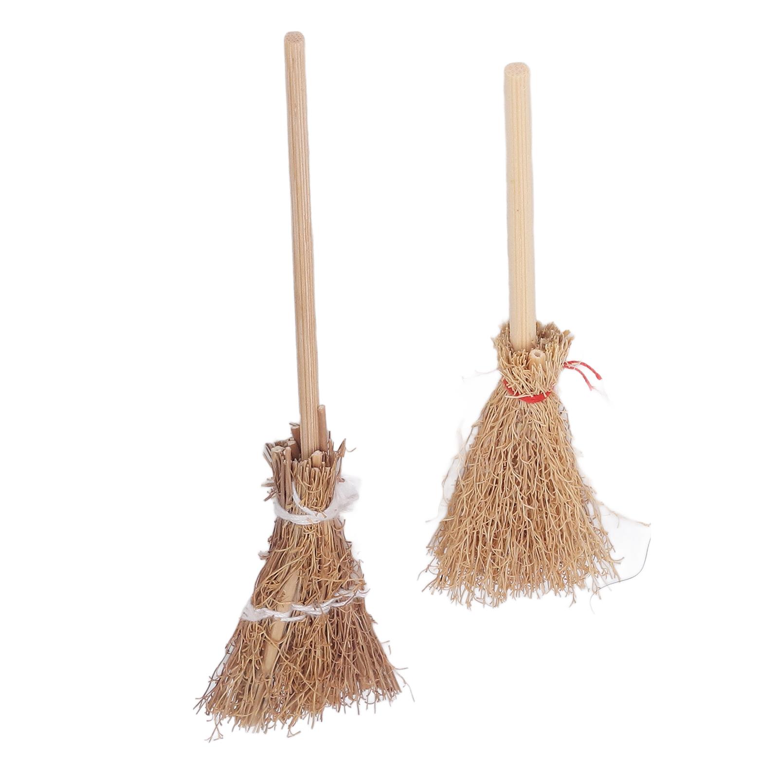 

20PCS Mini Witch Broom Bamboo 14CM 10CM Halloween Straw Craft for Cosplay School Party