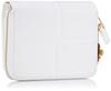 Wallet Made of Smooth Cowhide Leather with a Block Pattern and Embossed Lily Metal PXLWCAS1 Bi-fold Charm, White,