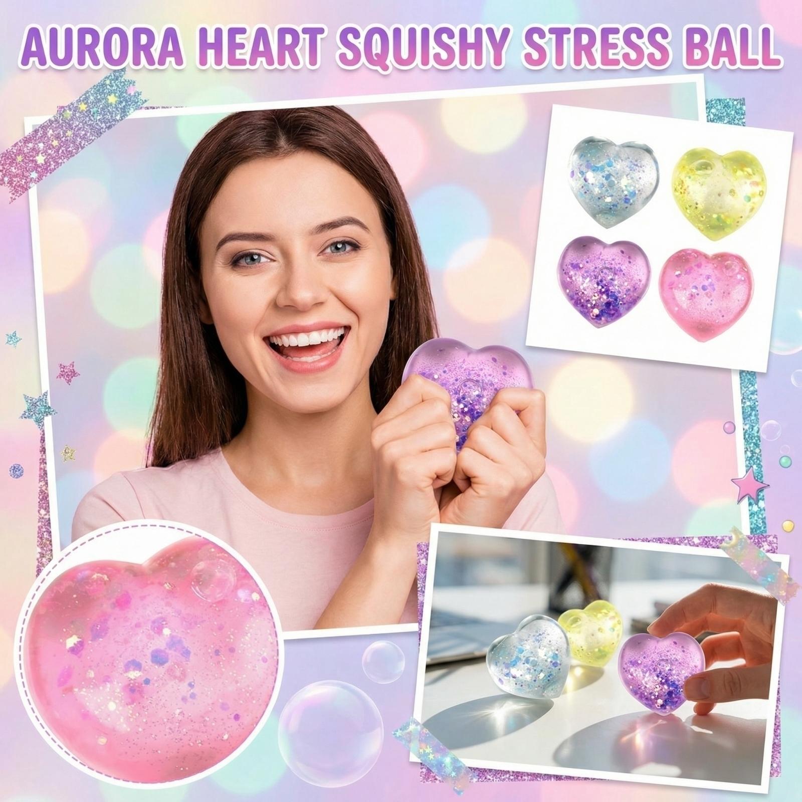 Maltose Heart Stress-Relief Ball – Slow- Glitter Heart Toy One Size