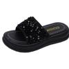 Thick-bottomed cool slippers women's 2025 spring and summer new outer wear summer fashion sequins women's casual beach sandals