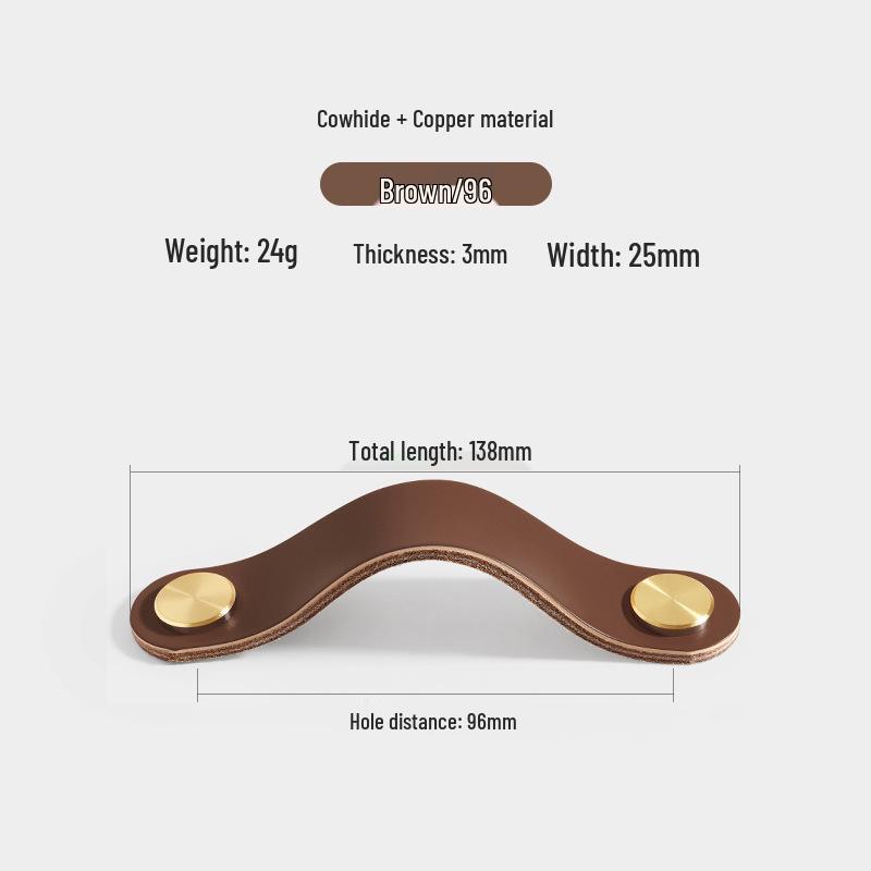 Anti-Collision Leather Pull Handle for Cabinet/Wardrobe/Drawer - Soft, Single Hole, Ideal for Children's Room