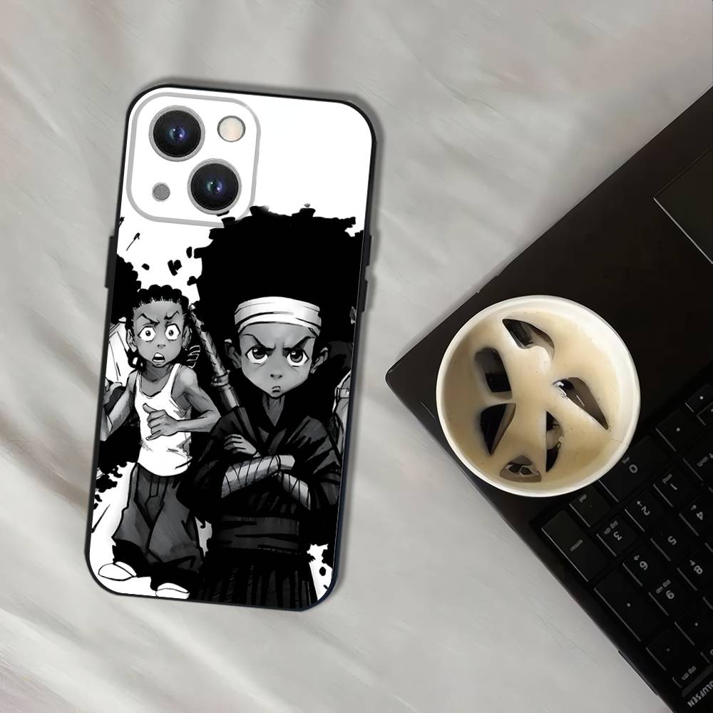 Cartoon The B-Boondocks Phone Case For iPhone 16,15,14,13,12,11,Pro,XS,Max,XR,Plus,E,SE4,Mini Black Soft Cover