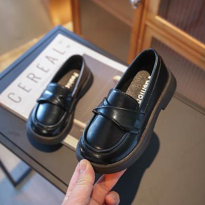 Kinder Schwarze Slipper 2024 All-Match Baby Jungen und Mädchen Schlichte Mode All-Match Flache Freizeit Schulschuhe Frühling & Herbst Neu