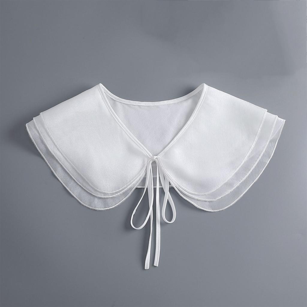 White Lapel Fake Collar Shawl Women White Removable Blouse Tops False Collar Scarf Shirt Detachable Collar Clothing Accessories