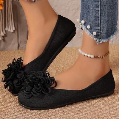 Schoenen Vrouw 2024 Hot Sale Instappers Dames Flats Dagelijks Casual Flats Dames Bloemen Ronde Neus Zachte Zool Plus Size Schoenen Dames