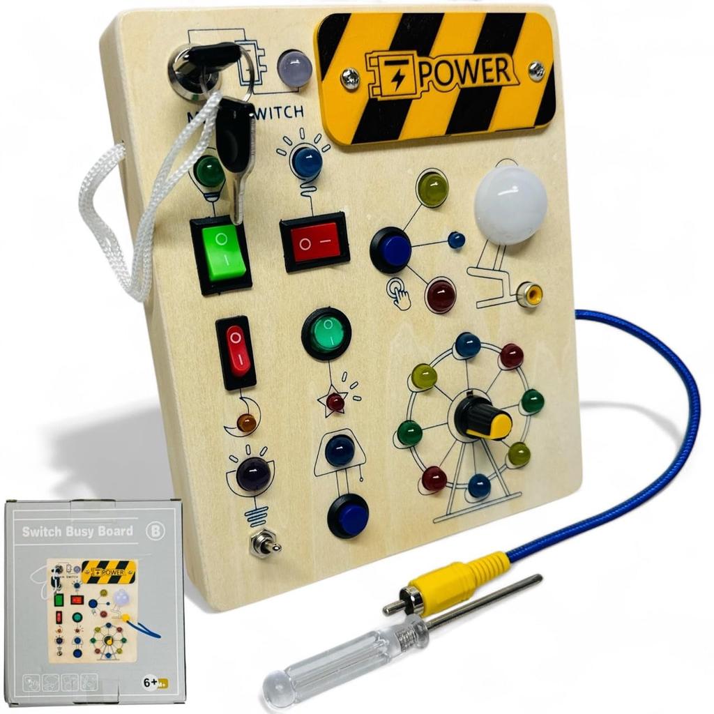 Montessori Busy Board 1 2 3 Year Old Birthday Present Educational Toys Boys Girls Toys Baby Toys LED Toys Fingertip Education Early Development