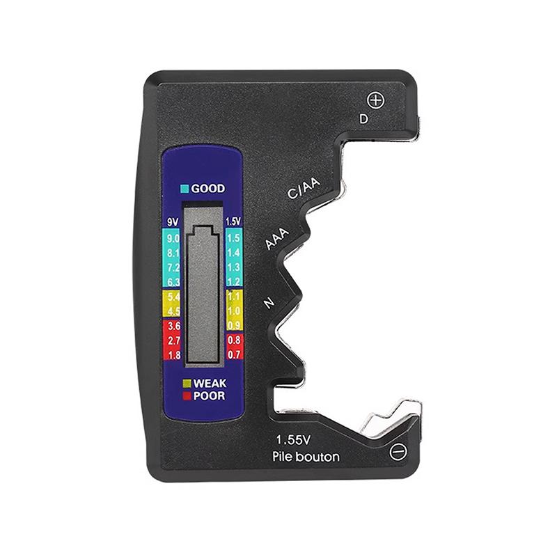 1pcs Black Portable Battery Capacity Indicator Compact Size Lithium Battery Level Tester Digital Display Battery Voltage Meter