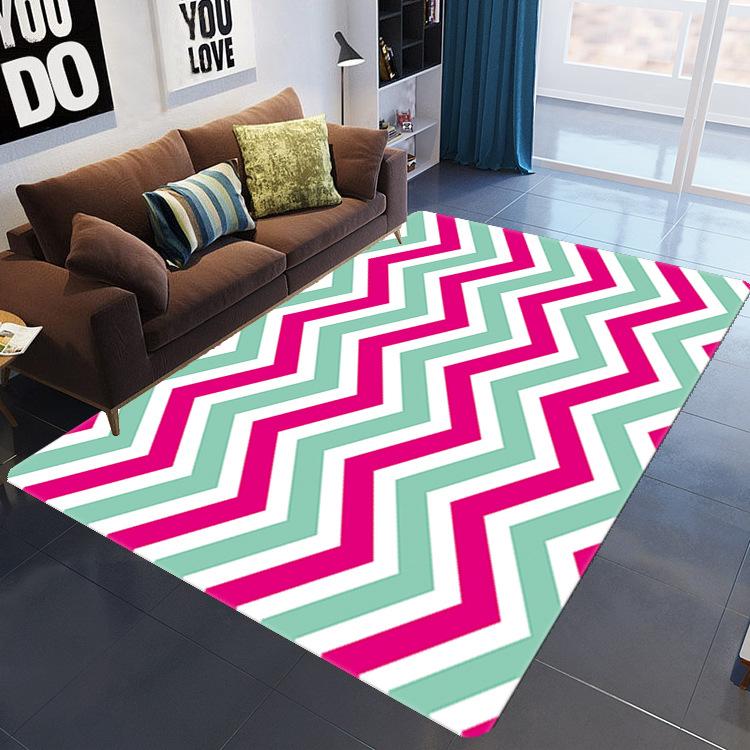 New Chinese Wave Abstract Art Carpet Living Room Coffee Table Bedroom Sofa Nordic Floor Mat 3D Production