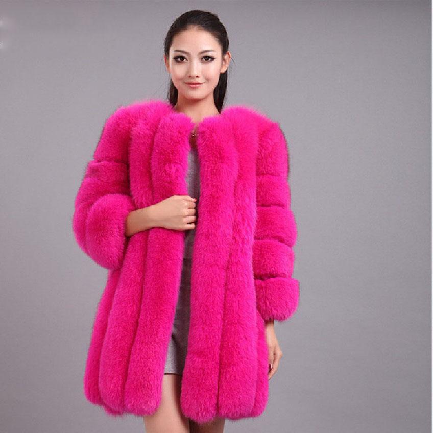 Women's Winter Faux Fur Hooded Coat Fashionable and Warm Faux Fur Vertical Hooded Hat Fluffy Fur