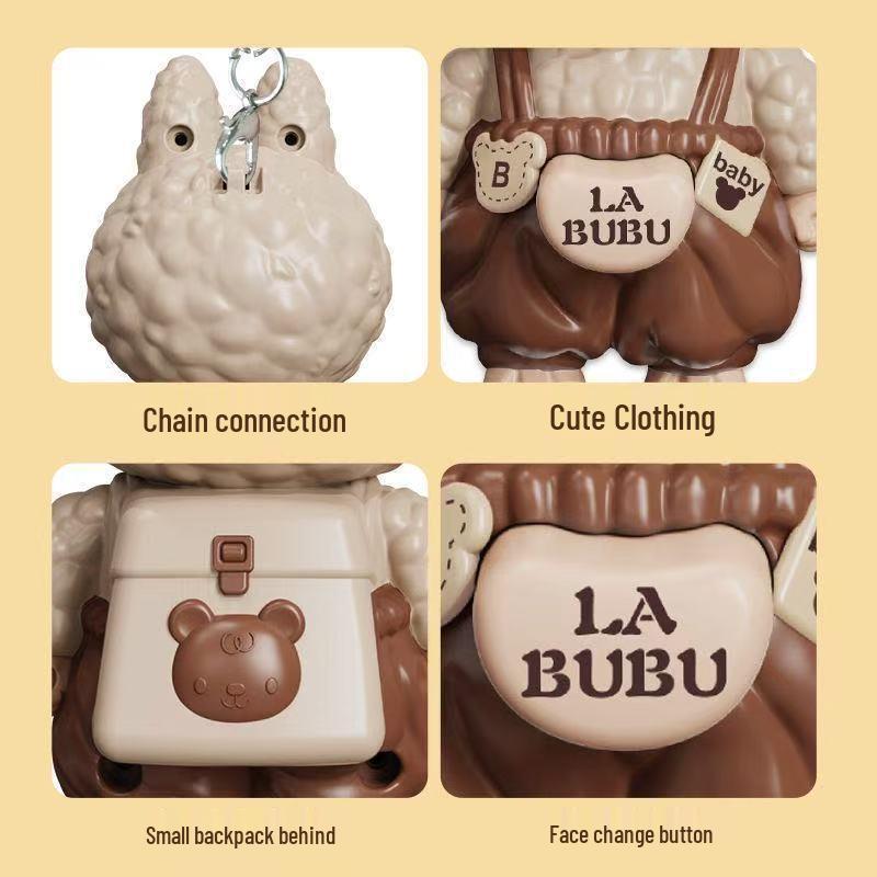 La Bu Face-Changing Doll Keychain: Trendy Cartoon Gift & Creative Decompression Toy Pendant