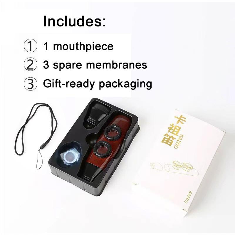 Dwukomorowe Kazoo Instrument Muzyczny, Lekkie Trwałe Wzornictwo Słojów Ćwiczebne Kazoo do Akompaniamentu Gitary Ukulele