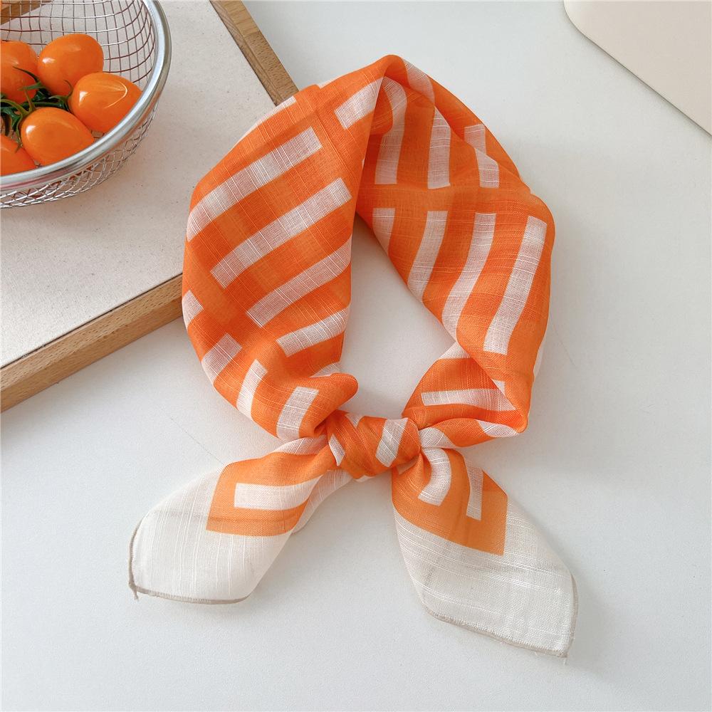 58cm Ladies Cotton Linen Handkerchief Neck Scarves Women Square Wraps Fresh Bandana Head Scarfs Small Neckerchief Bag Scarf