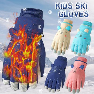 Winterhandschuhe für Kinder, Jungen, Mädchen, Schnee, winddichte Fäustlinge, Outdoor-Sport, Skifahren