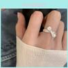 Stylish Korean Textured Knot Butterfly Knot Ring For Women With Adjustable Size And Unique Design