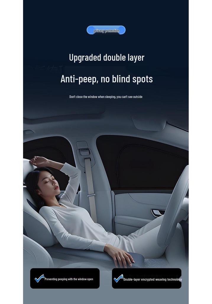 Car Window Sunshade & Anti-Mosquito Mesh Curtain for Privacy and Insect Protection