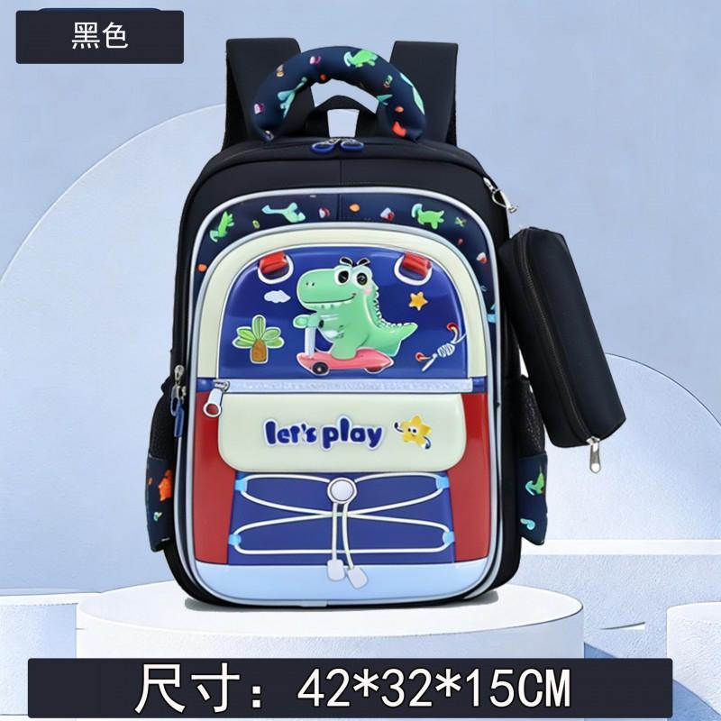 Lightweight Kids School Backpack Boys Girls Grade 1-6 Dual Compartment Nylon Oxford Bag With Padded Air Cushion Straps