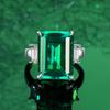 Elegant S925 Sterling Silver Emerald & Simulated Pigeon Blood Red Ring | Women's Fashion Statement