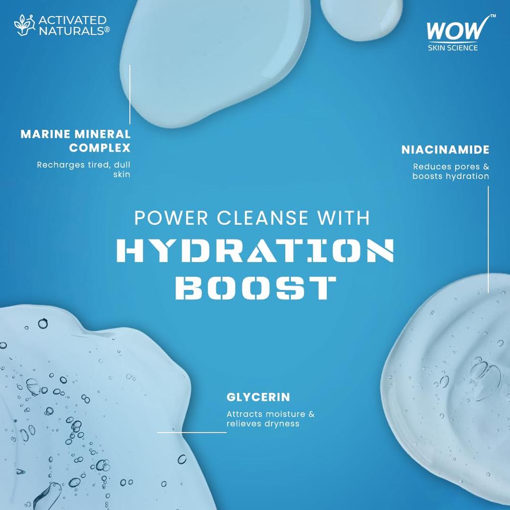 WOW Skin Science Aqua-Bomb Face Wash 150ml | Hydrating Cleanser With Watermelon Hyaluronic Acid & Omega | Gentle Non-Drying For All Skin Types
