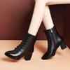 Martin Boots Women's New Autumn and Winter Velvet Boots Medium Heel High Heel Cotton Shoes Thick Heel Short Boots Soft Sole