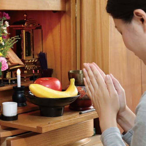 iMedia Buddhist Altar Fruit and Offering Stand Set, Food Sample Fruit Offerings for Graves, Obon, Higan, and Celebrations (Approx. 18.5 X 20 X 12 Cm)