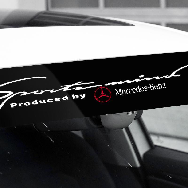 1 st Dekorativa Solskyddsklistermärken för Bilens Vindruta Fram för Mercedes Benz W211 W203 W204 W210 W124 AMG W202 CLA W212 W220 W205