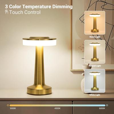 Table Lamp LED Touch Sensor Desktop Night Light Rechargeable Wireless Reading Lamp for Restaurant Hotel Bar Bedroom Decor Light