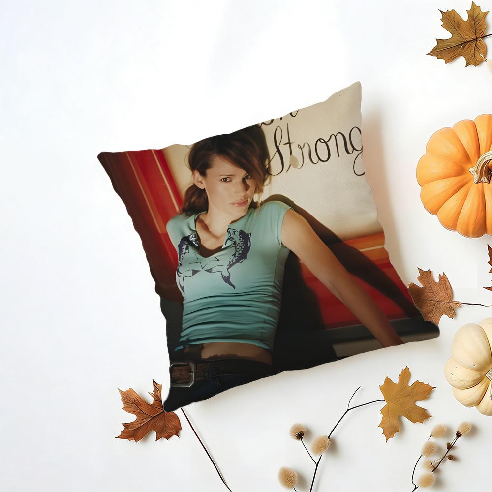 Retro Actress JJennifer Garner Cushion Cover Washable Linen Pillowcase Soft  for Daily Sofa Bed Home Room Decor