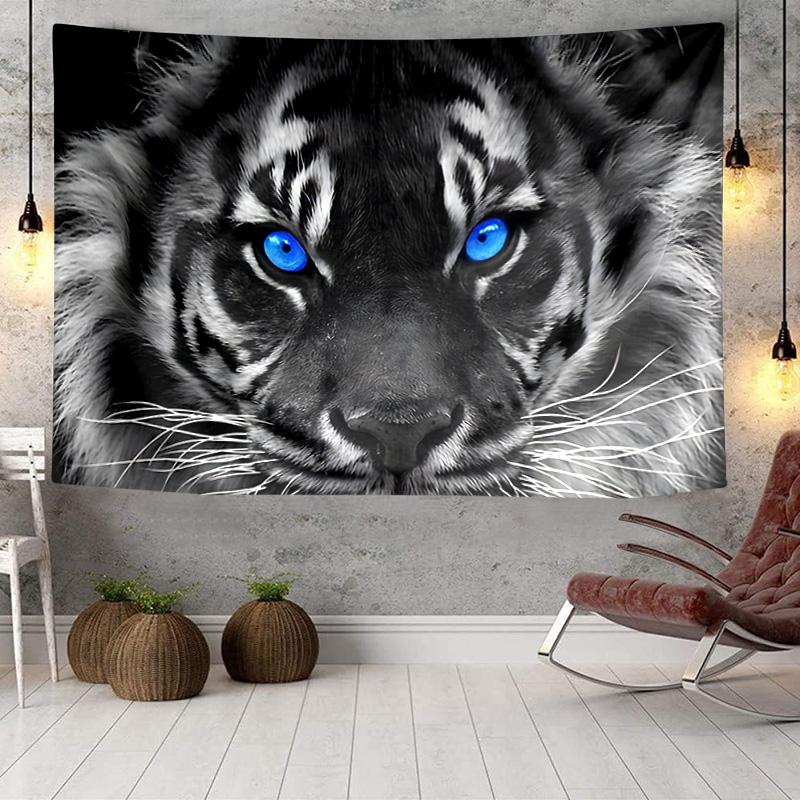 Colorful Tiger Portrait Tapestry Room Decoration Wall Hanging for Living Room Bedroom, dormitory, Birthday and Christmas gifts