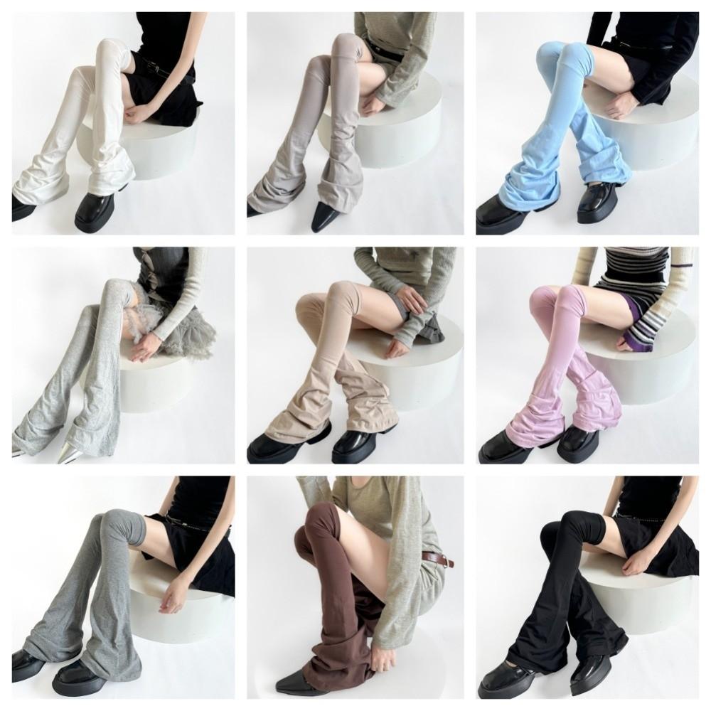Vintage Korean Style Flared Leg Sleeve Sun-proof Soft Loose Socks Foot Cover Cotton Y2K Over Knee High Sock Summer