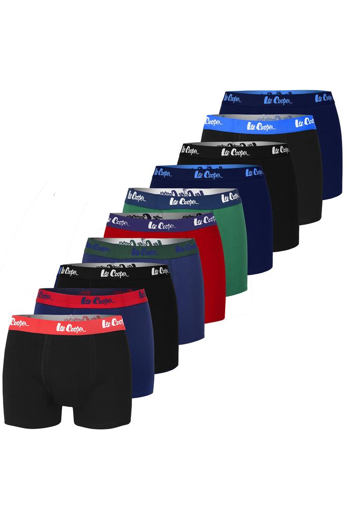 Lee Cooper Men's Multicolour Cotton Boxer Shorts 10 Pieces