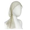 Visnet Hoed Glanzende Strass Steentjes Elastische Mesh Hoofdband met Geometrisch Patroon Zomer Strandfeest Nachtclub Rave Haaraccessoire