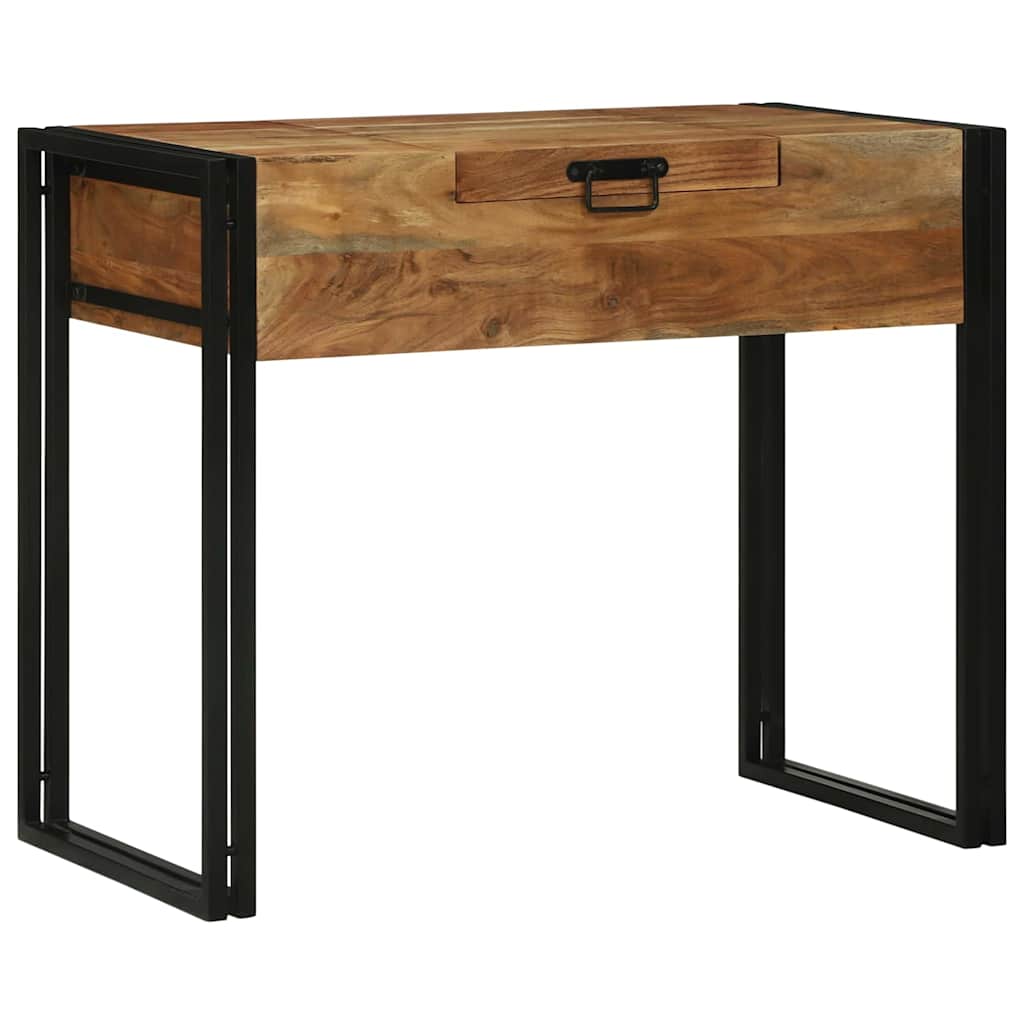 Bedroom Dressing Table with Storage Brown Solid Acacia Wood