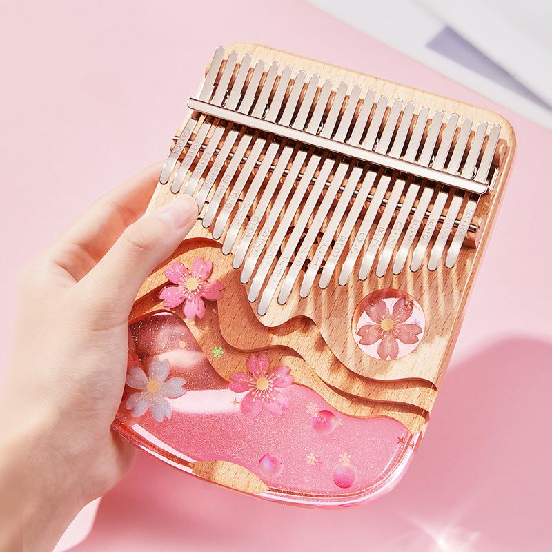 High-end Kalimba 21 Keys Thumb Piano Musical Instrument Professional Kalimba 21 Keys Finger Piano Sakura Kalimba