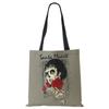Abstract Art Skull Horror Print Shopping Bags Women Folding Reusable Customize Tote Shoulder Bag Canvas Groceries Handbags 2022 CLE