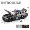 1:24 BMW M8 Police Alloy Car Diecast Metal Model Sound & Light Toy Collect Hobby Model Ornaments Gift For Friend Boys Kids Toys