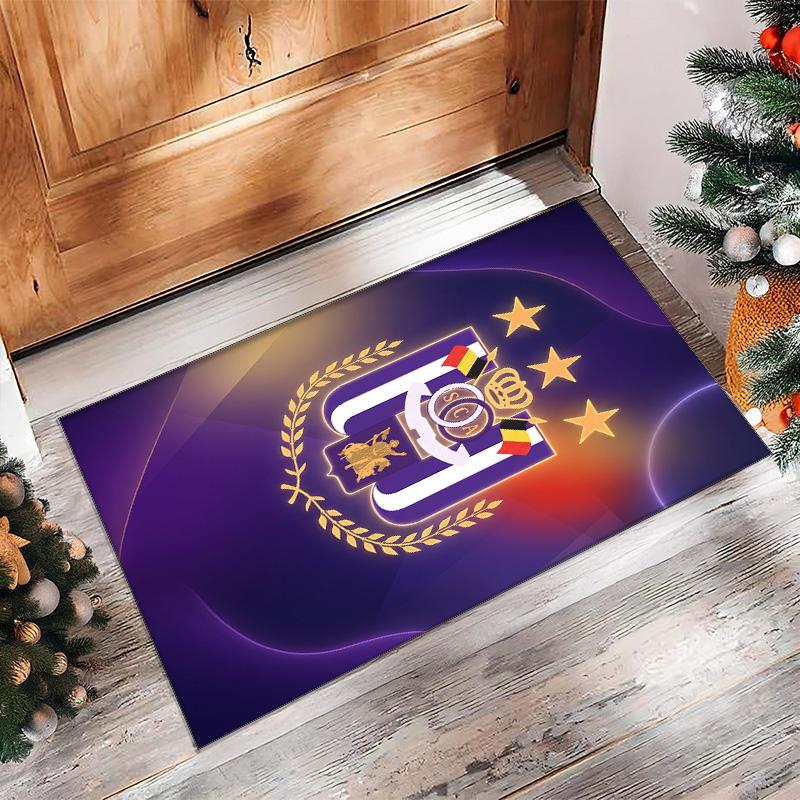 Anderlecht FC Soccer Football Pattern Soft Area Rug Non Slip Indoor Floor Carpet Sports Decor Mat for Bedroom