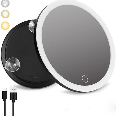 6" Wiederaufladbarer LED-Vergrößerungsspiegel mit Saugnapf – Einfache Montage für Badezimmer-Waschtisch & Hautpflege.