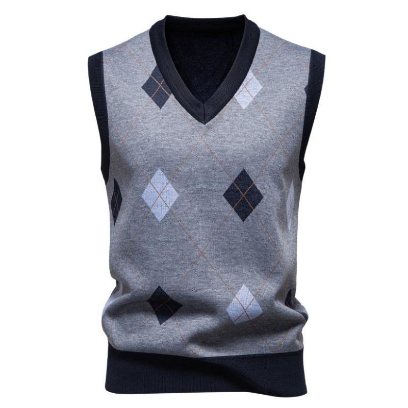 Men S Fleece Lined Loose Fit Pullover Knit Sleeveless Vest