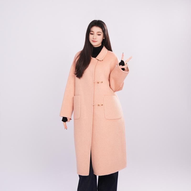 Wear an Atmospheric Woolen Coat Autumn and Winter New Popular Double-sided Long Coat 412