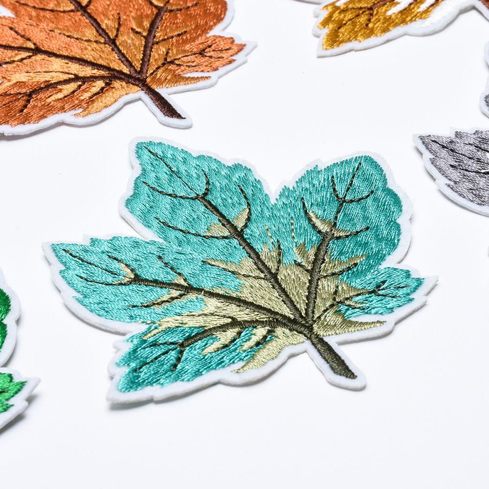 Soft DIY Decorative Stickers Cloth Stickers Embroidery Stickers Patch Stickers Maple Leaf Sticker