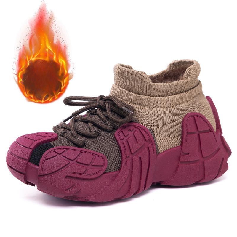 Cotton Shoes, Fleece Shoes, Thick-soled Shoes, Outdoor Snow Boots, and Thick-soled Shoes