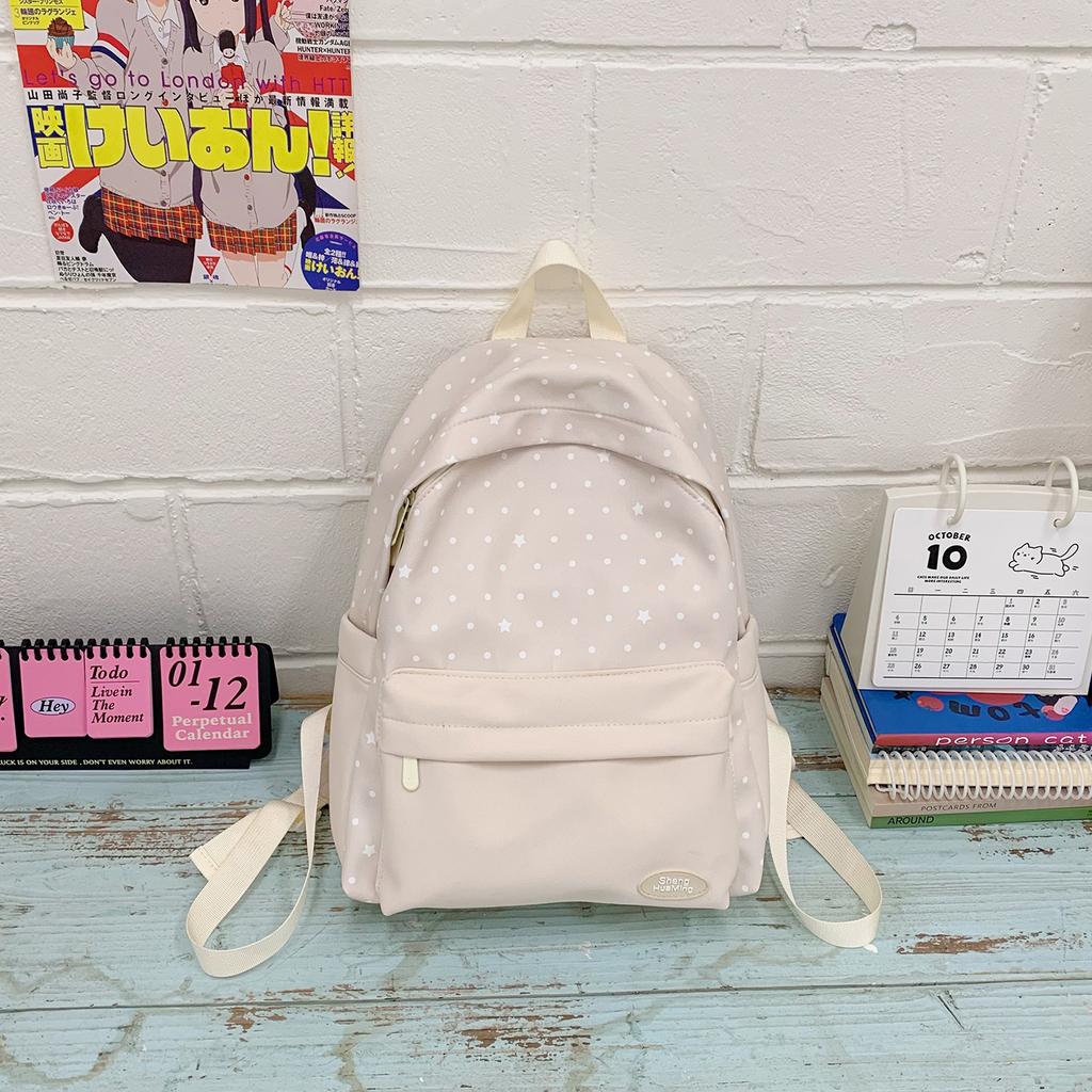 Schoolbag Korean Version of Small Fresh Star Schoolbag Female Versatile Lightweight Travel Backpack Junior High School Student Class Backpack Backpack