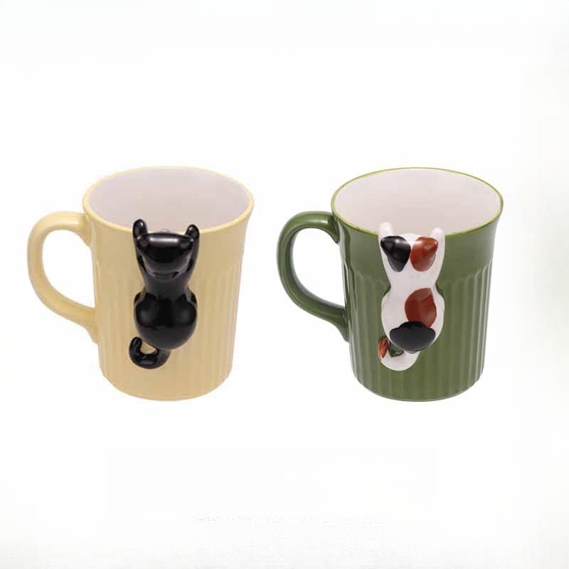 Japanese Ceramic Mug Cute Cat Coffee Cup Cute Cat Shape Design Niche Milk Cup Water Cup