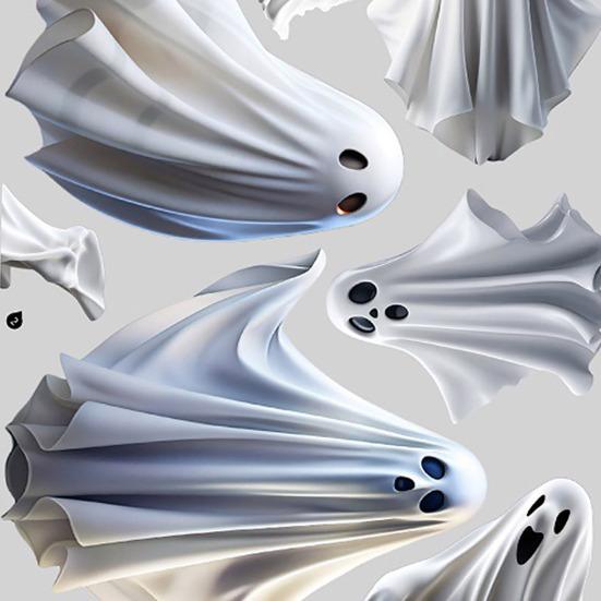Halloweenské duchové přilnavé na okno Bílý malý duch Oboustranné samolepky na okno Odnímatelné statické nálepky na skleněná okna Domácí venkovní dekorace