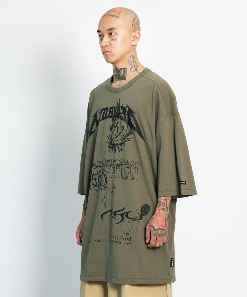 AJOBYAJO [Pba] Ajo Collage T-Shirt [Khaki]