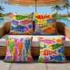 1/4pcs Boho Colorful Fish Print Throw Pillow Covers Set of 4 Home farmhouse outdoor decoration cushion cover