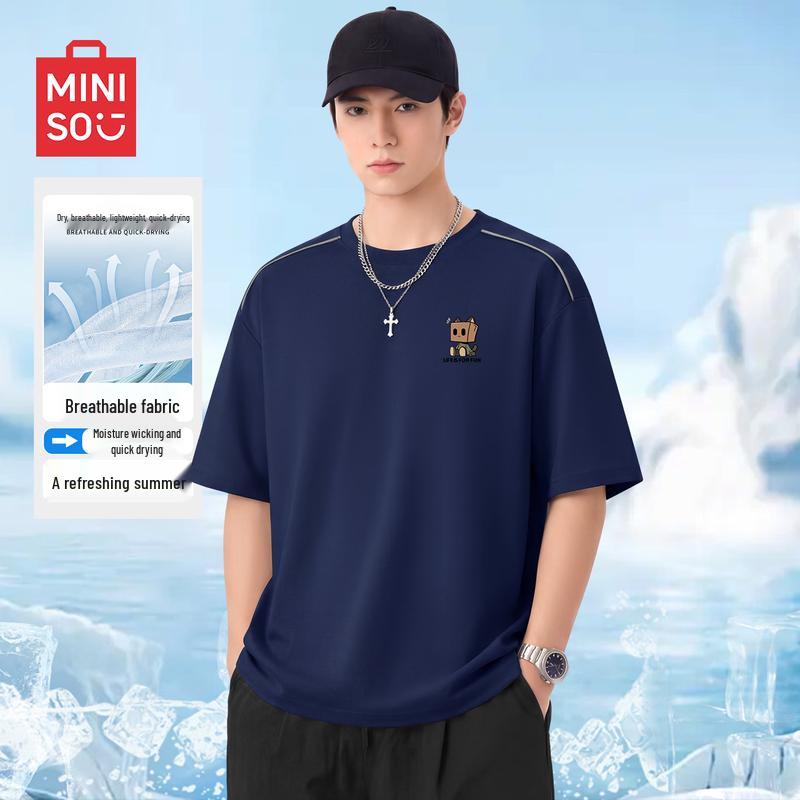 MINISO Men s Quick-Dry Color-Block T-Shirt M