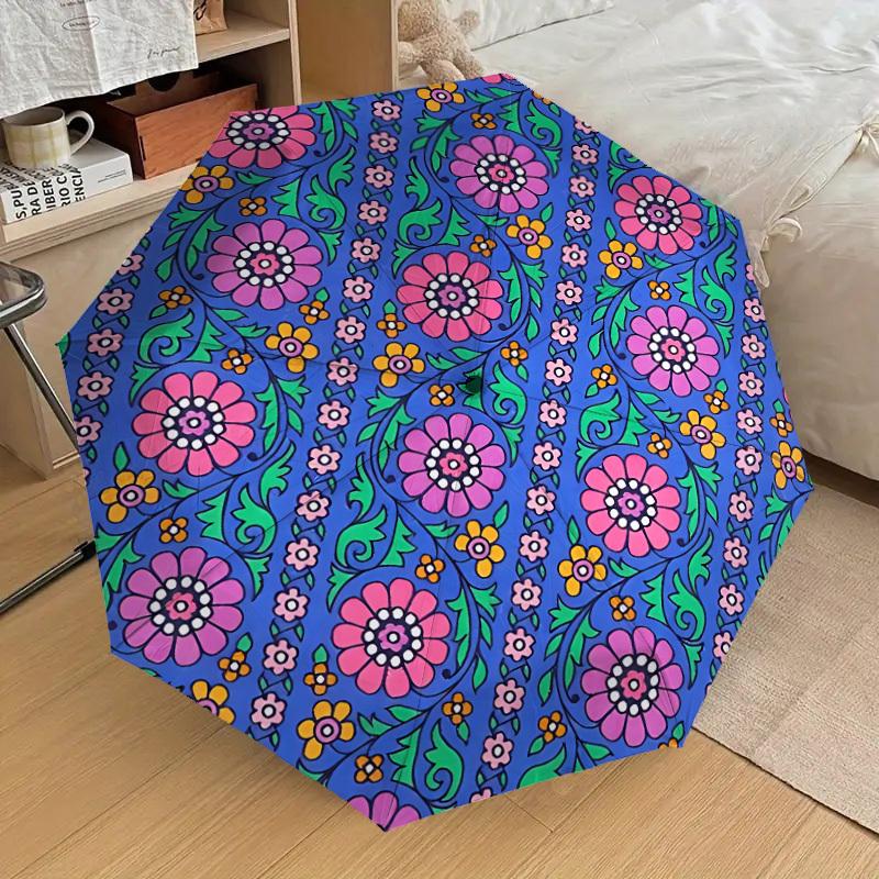 

1pc Floral Pattern Automatic Folding Umbrella, Casual Outdoor Accessory, Birthday Festival Gift yy251126082