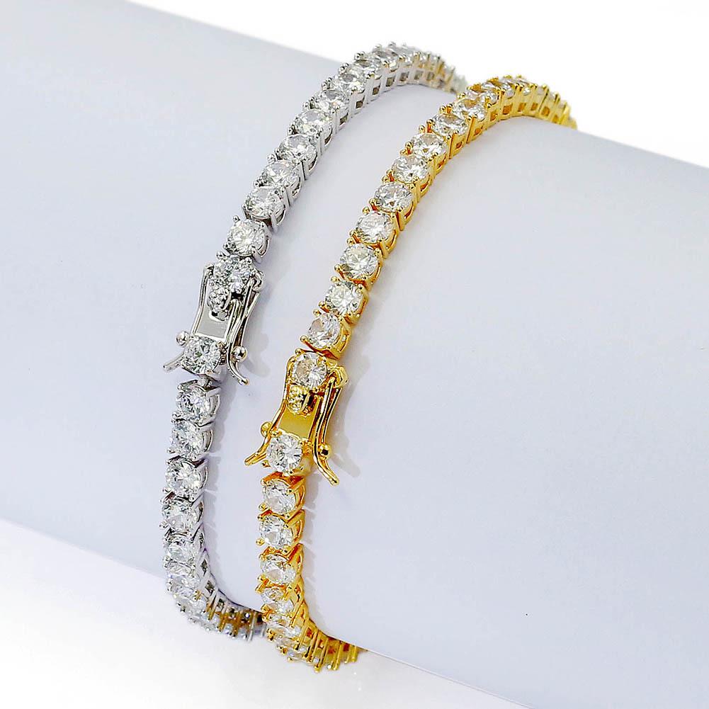 4mm zirkonový tenisový náramek pro muže - evropský a americký styl, hip hopový design